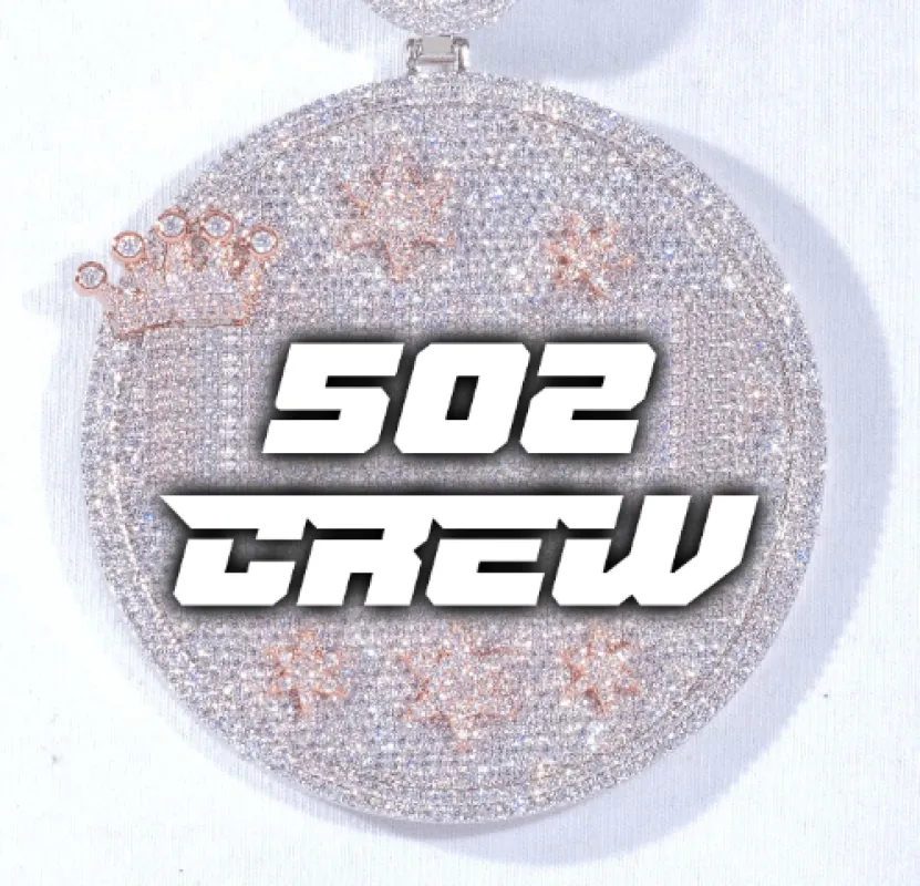 CUSTOM LETTER NECKLACE 3D BIG CROWN DISC sold by The GUU Shop