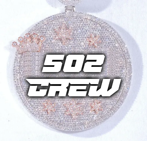 CUSTOM LETTER NECKLACE 3D BIG CROWN DISC sold by The GUU Shop