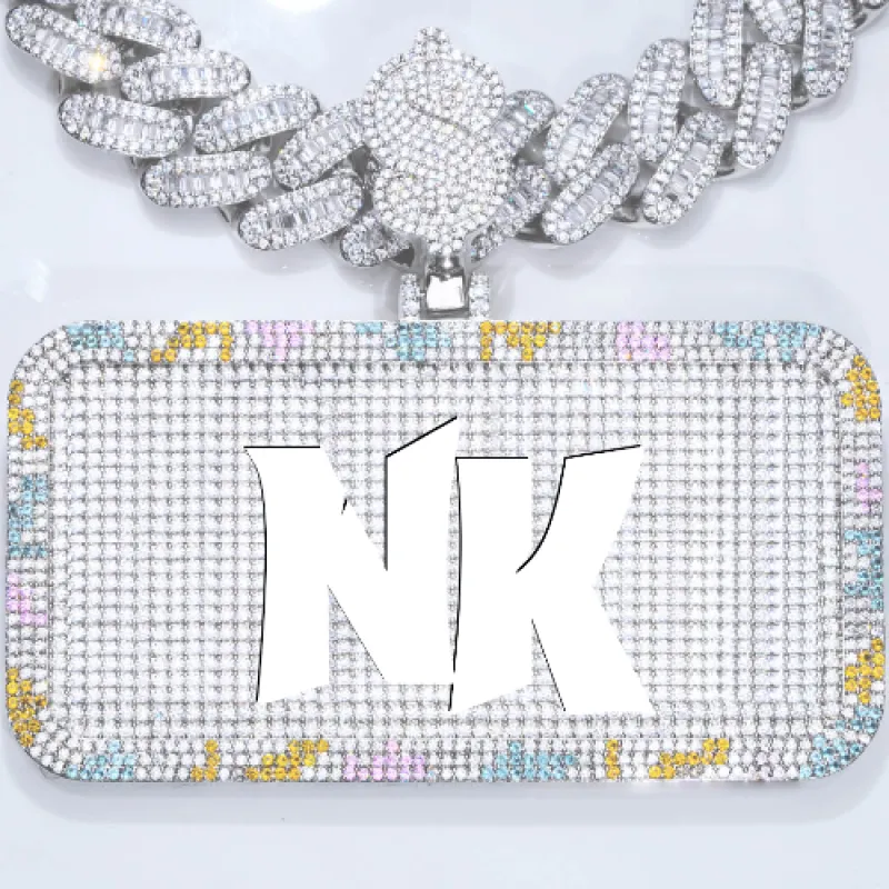 CUSTOM LETTER NECKLACE 3D COLORFUL SQUARE sold by The GUU Shop