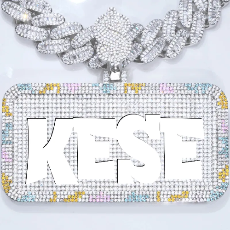 CUSTOM LETTER NECKLACE 3D COLORFUL SQUARE sold by The GUU Shop