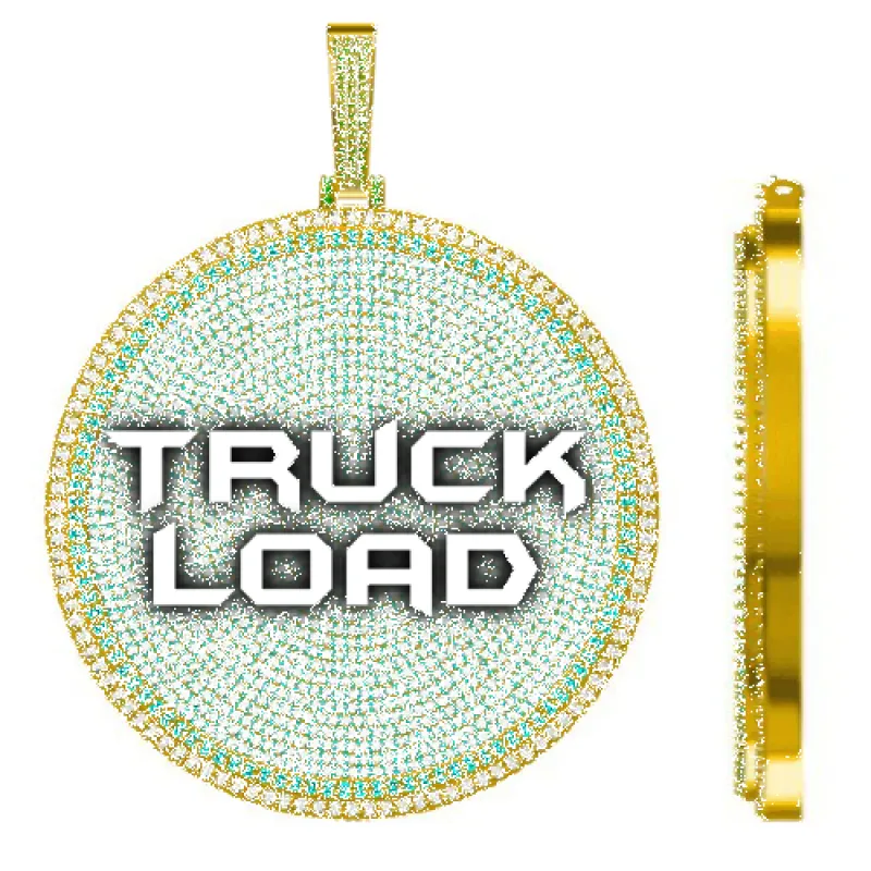 CUSTOM LETTER NECKLACE 3D BIG DISC sold by The GUU Shop