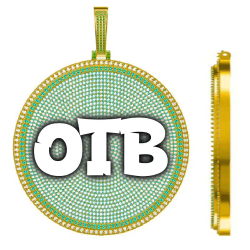 CUSTOM LETTER NECKLACE 3D BIG DISC sold by The GUU Shop