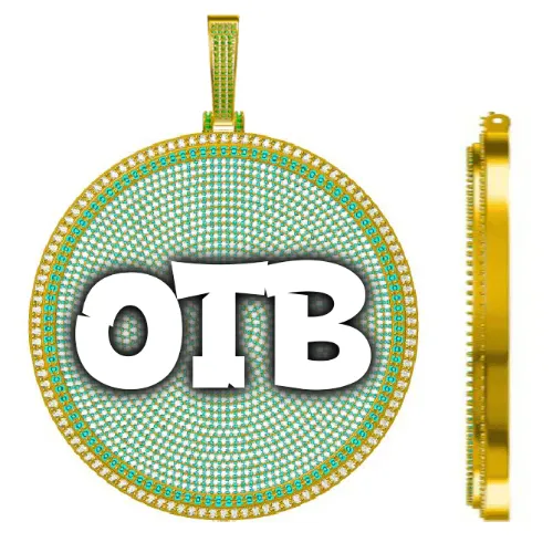 CUSTOM LETTER NECKLACE 3D BIG DISC sold by The GUU Shop