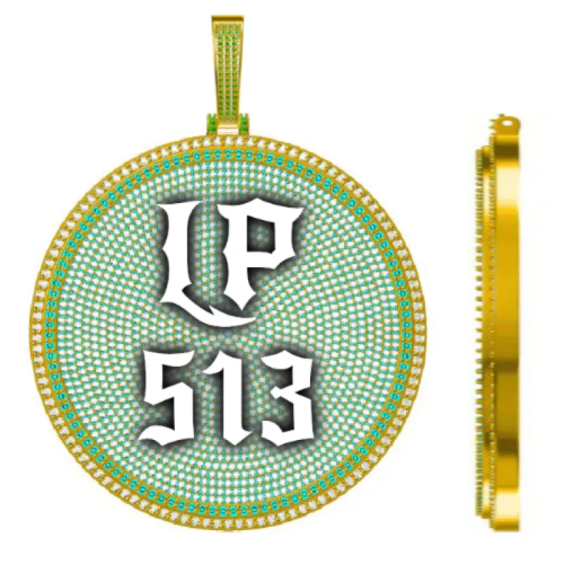 CUSTOM LETTER NECKLACE 3D BIG DISC sold by The GUU Shop