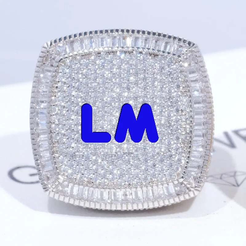 CUSTOM LETTER 3D ICED RING sold by The GUU Shop