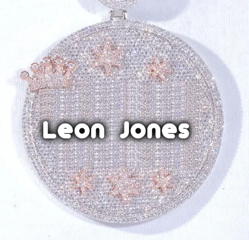 CUSTOM LETTER NECKLACE 3D BIG CROWN DISC sold by The GUU Shop