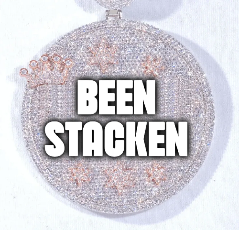 CUSTOM LETTER NECKLACE 3D BIG CROWN DISC sold by The GUU Shop