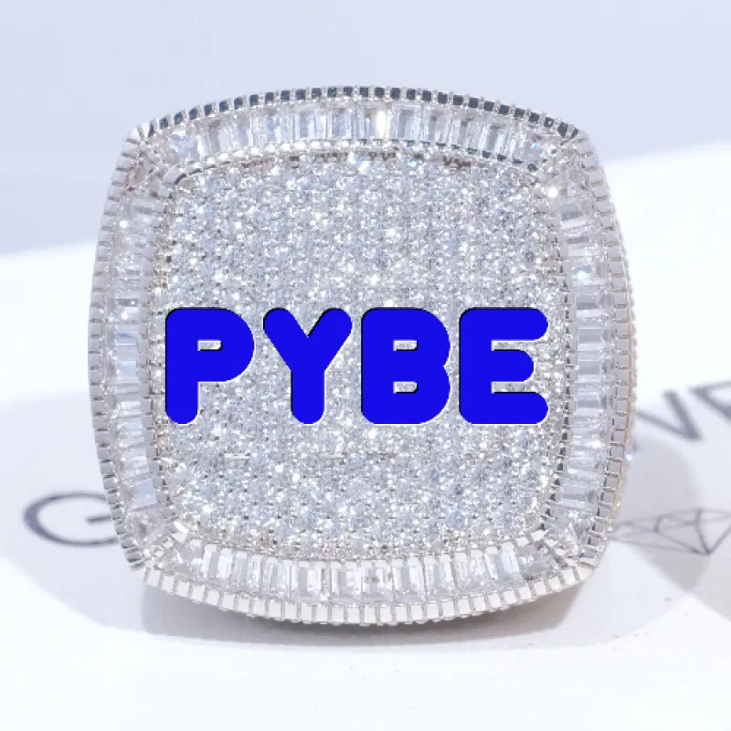 CUSTOM LETTER 3D ICED RING sold by The GUU Shop