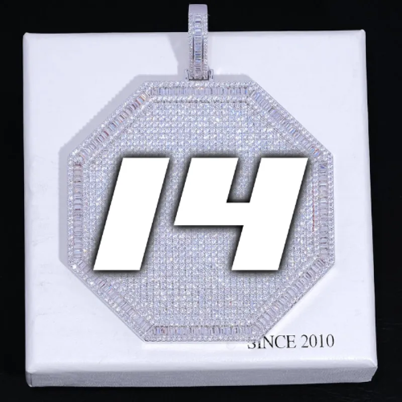 CUSTOM LETTER NECKLACE 3D BIG OCTAGON sold by The GUU Shop