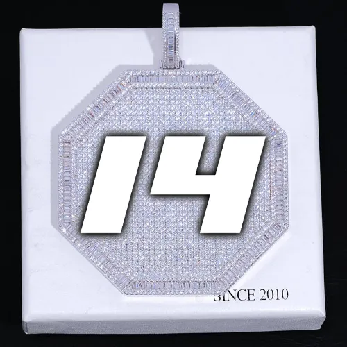 CUSTOM LETTER NECKLACE 3D BIG OCTAGON sold by The GUU Shop