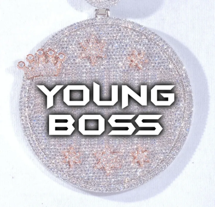 CUSTOM LETTER NECKLACE 3D BIG CROWN DISC sold by The GUU Shop