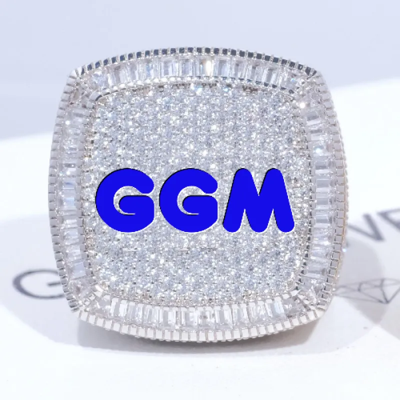 CUSTOM LETTER 3D ICED RING sold by The GUU Shop