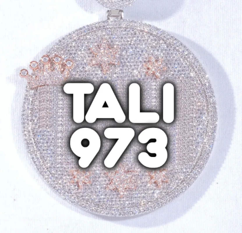 CUSTOM LETTER NECKLACE 3D BIG CROWN DISC sold by The GUU Shop