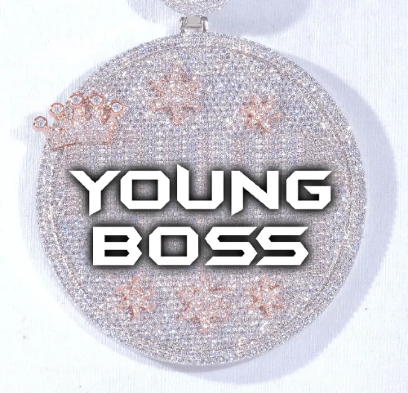 CUSTOM LETTER NECKLACE 3D BIG CROWN DISC sold by The GUU Shop