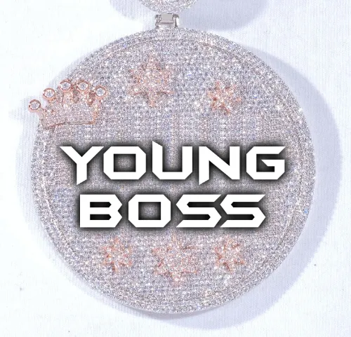 CUSTOM LETTER NECKLACE 3D BIG CROWN DISC sold by The GUU Shop