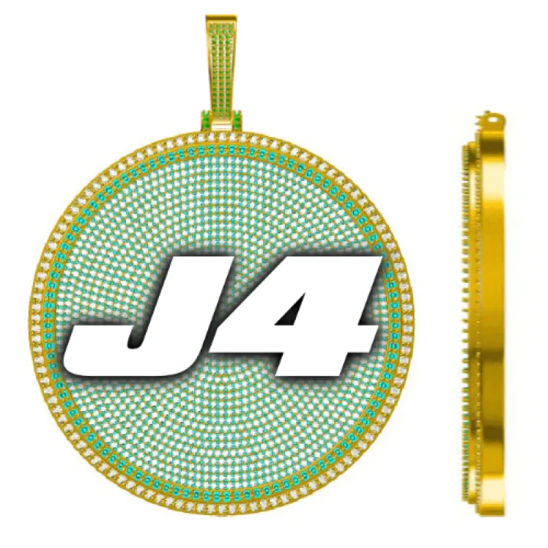 CUSTOM LETTER NECKLACE 3D BIG DISC sold by The GUU Shop