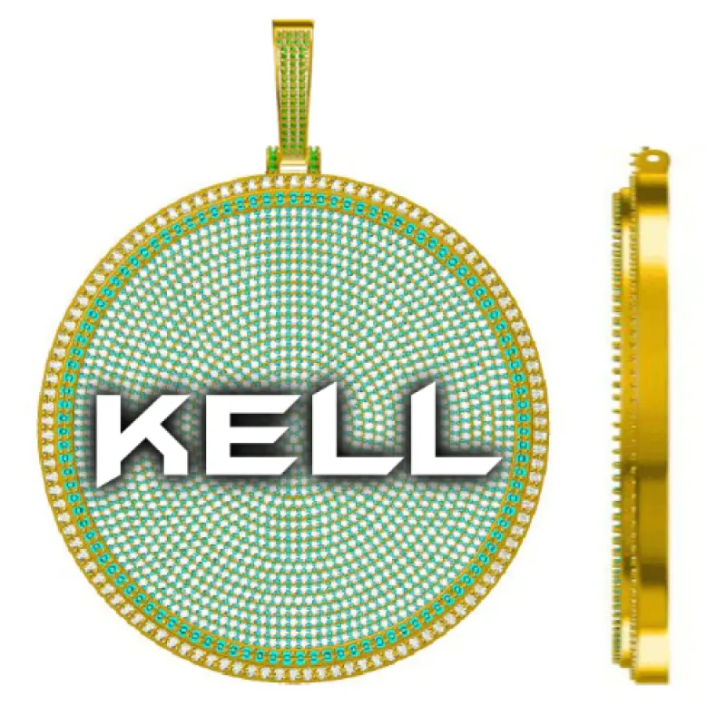 CUSTOM LETTER NECKLACE 3D BIG DISC sold by The GUU Shop