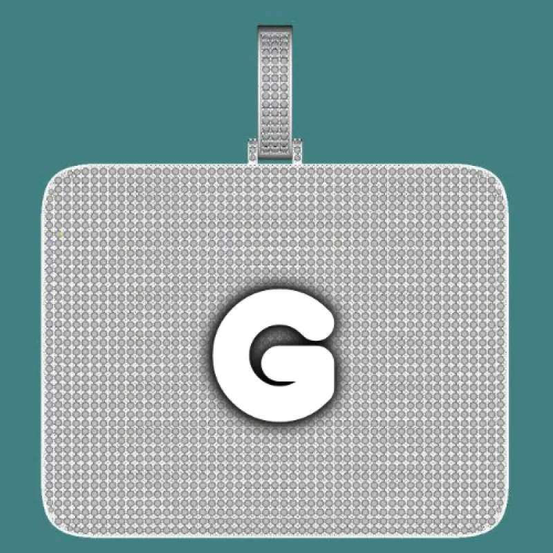 CUSTOM LETTER NECKLACE 3D BIG SQUARE sold by The GUU Shop