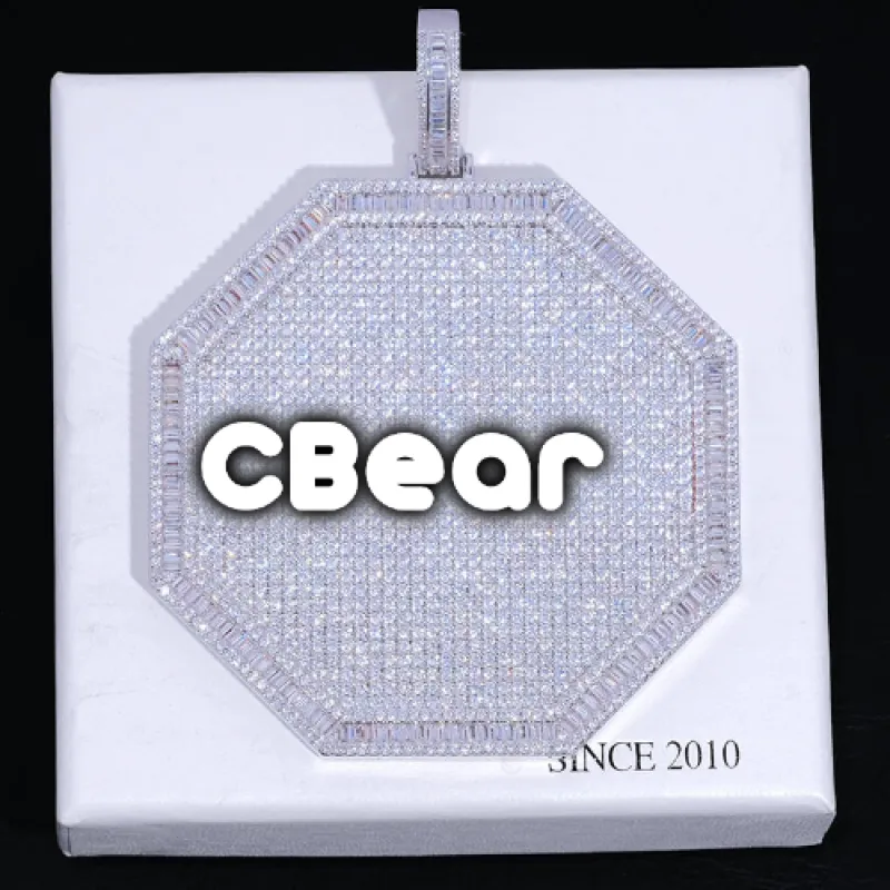 CUSTOM LETTER NECKLACE 3D BIG OCTAGON sold by The GUU Shop