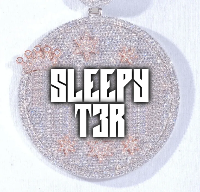 CUSTOM LETTER NECKLACE 3D BIG CROWN DISC sold by The GUU Shop