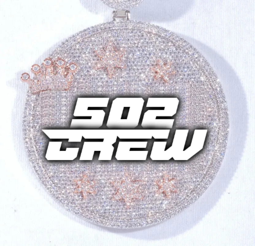 CUSTOM LETTER NECKLACE 3D BIG CROWN DISC sold by The GUU Shop