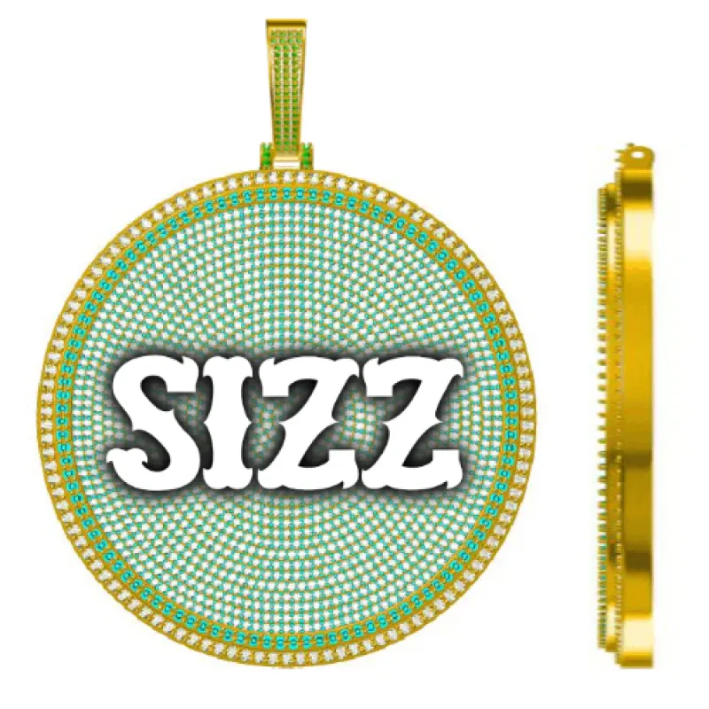 CUSTOM LETTER NECKLACE 3D BIG DISC made by The GUU Shop