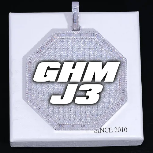CUSTOM LETTER NECKLACE 3D BIG OCTAGON sold by The GUU Shop