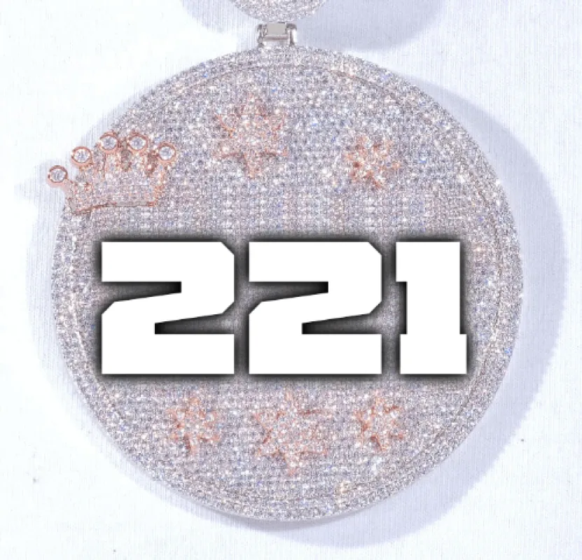 CUSTOM LETTER NECKLACE 3D BIG CROWN DISC sold by The GUU Shop