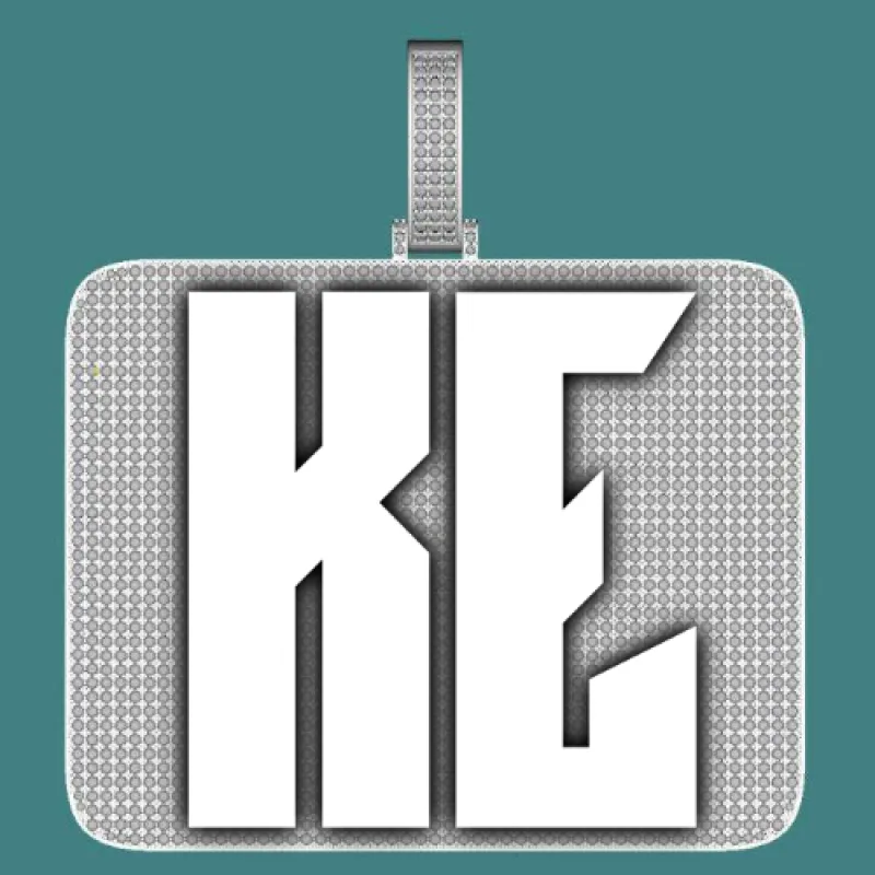 CUSTOM LETTER NECKLACE 3D BIG SQUARE sold by The GUU Shop