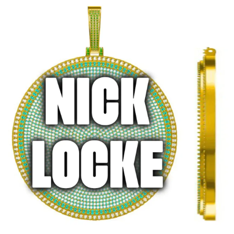 CUSTOM LETTER NECKLACE 3D BIG DISC sold by The GUU Shop