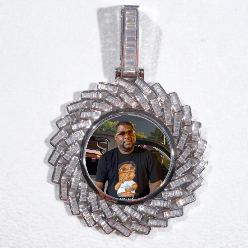 Large 3D Baguette Custom Picture Pendant sold by The GUU Shop