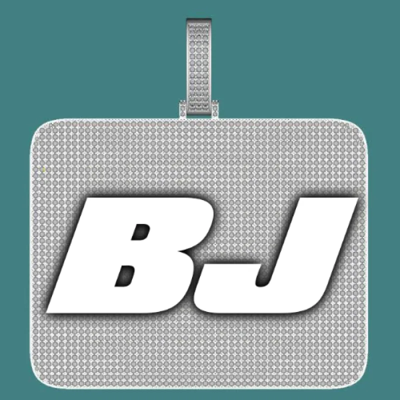 CUSTOM LETTER NECKLACE 3D BIG SQUARE sold by The GUU Shop