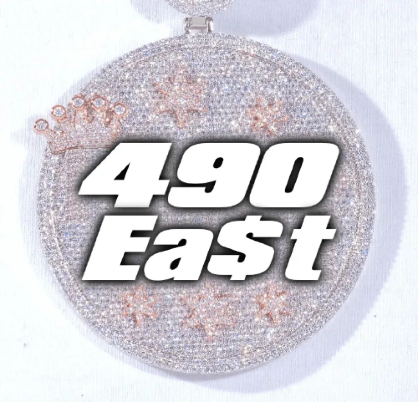 CUSTOM LETTER NECKLACE 3D BIG CROWN DISC sold by The GUU Shop