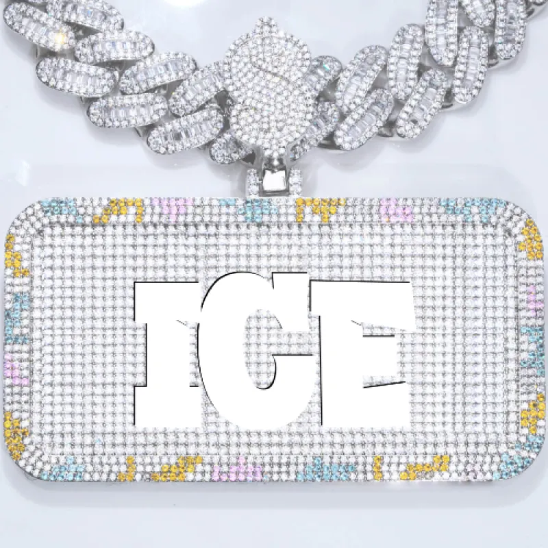 CUSTOM LETTER NECKLACE 3D COLORFUL SQUARE sold by The GUU Shop