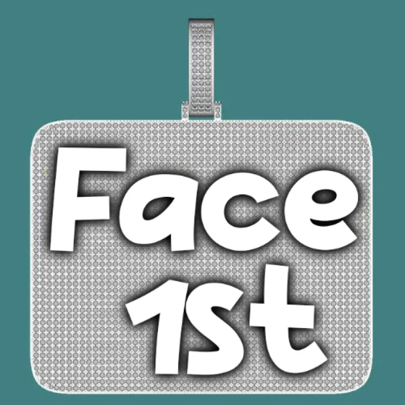 CUSTOM LETTER NECKLACE 3D BIG SQUARE sold by The GUU Shop