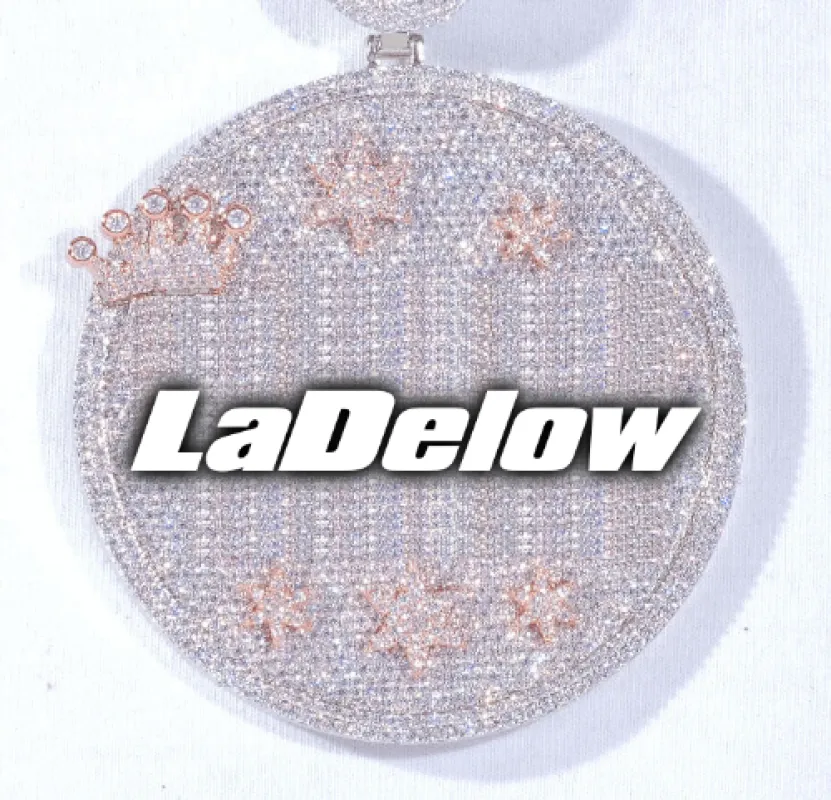 CUSTOM LETTER NECKLACE 3D BIG CROWN DISC sold by The GUU Shop