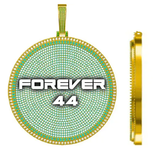 CUSTOM LETTER NECKLACE 3D BIG DISC sold by The GUU Shop