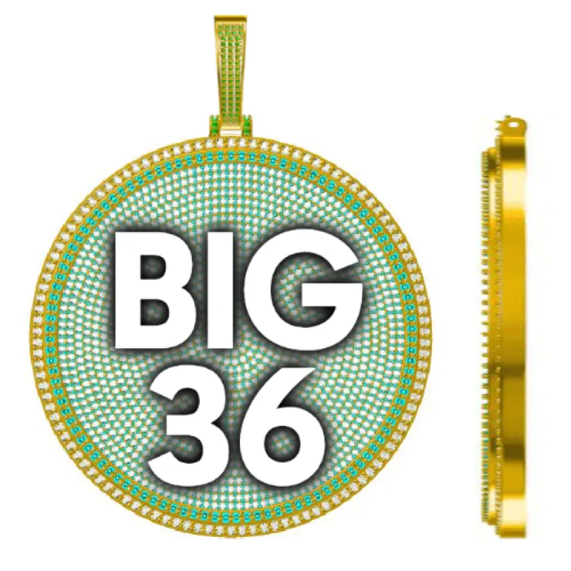 CUSTOM LETTER NECKLACE 3D BIG DISC sold by The GUU Shop