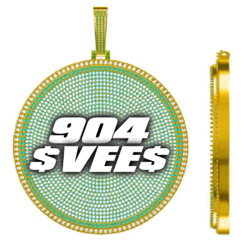 CUSTOM LETTER NECKLACE 3D BIG DISC sold by The GUU Shop