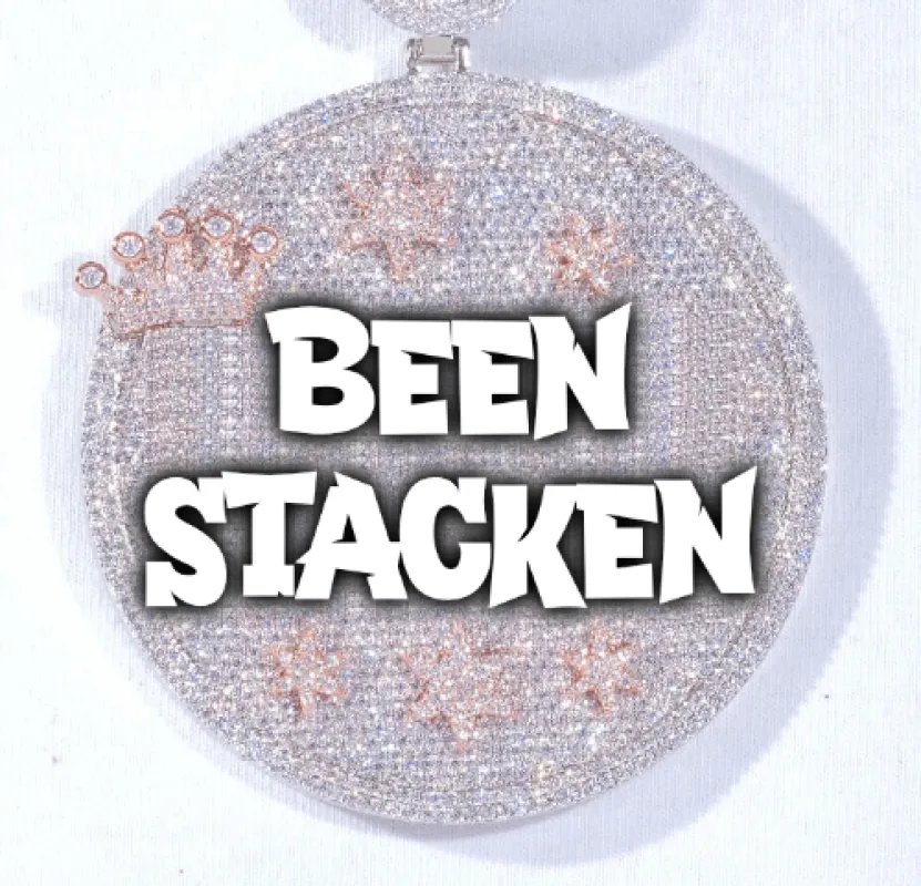 CUSTOM LETTER NECKLACE 3D BIG CROWN DISC sold by The GUU Shop