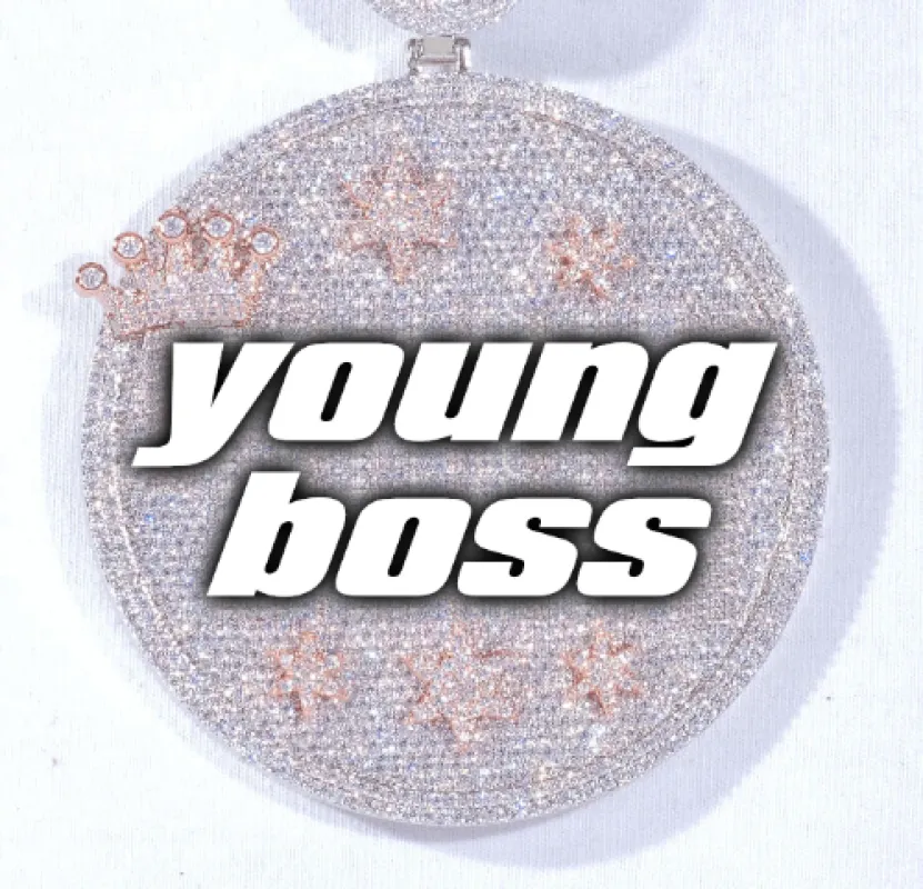 CUSTOM LETTER NECKLACE 3D BIG CROWN DISC sold by The GUU Shop