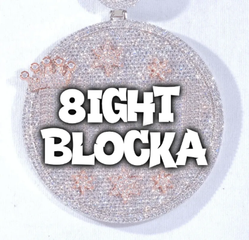 CUSTOM LETTER NECKLACE 3D BIG CROWN DISC sold by The GUU Shop