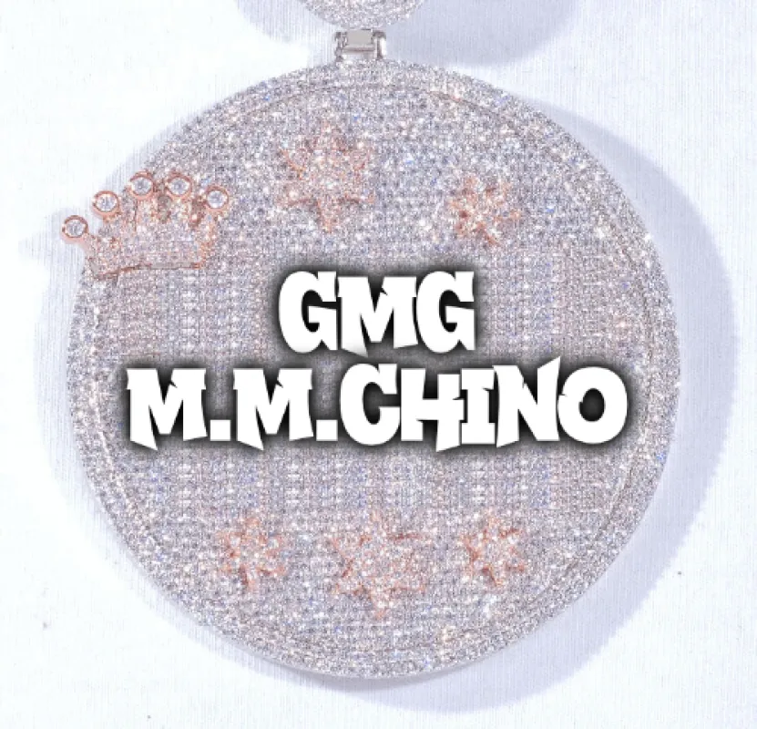 CUSTOM LETTER NECKLACE 3D BIG CROWN DISC sold by The GUU Shop