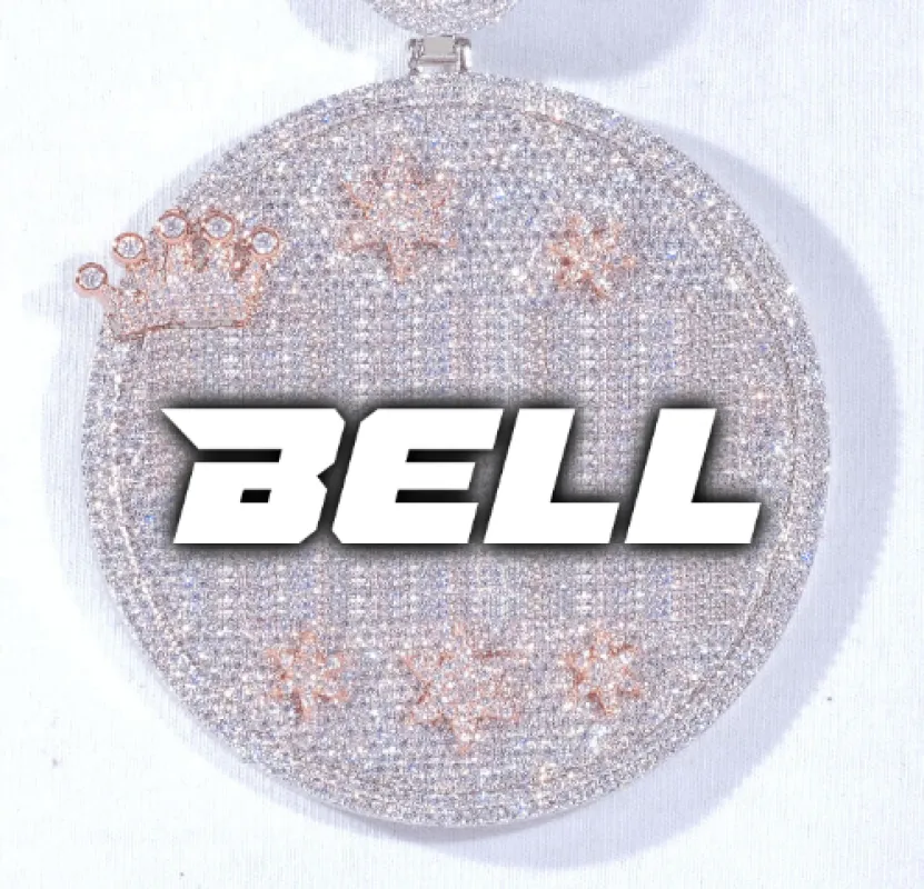 CUSTOM LETTER NECKLACE 3D BIG CROWN DISC sold by The GUU Shop