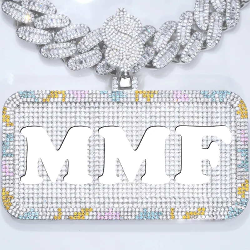 CUSTOM LETTER NECKLACE 3D COLORFUL SQUARE sold by The GUU Shop