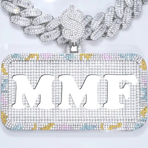 CUSTOM LETTER NECKLACE 3D COLORFUL SQUARE sold by The GUU Shop