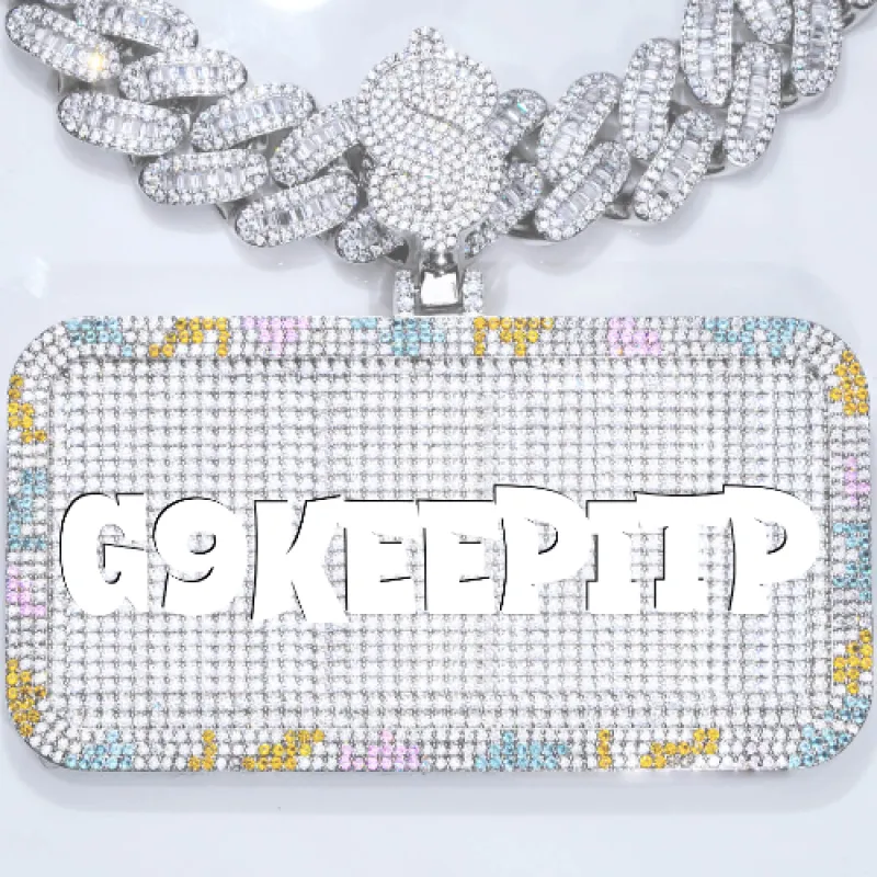 CUSTOM LETTER NECKLACE 3D COLORFUL SQUARE sold by The GUU Shop