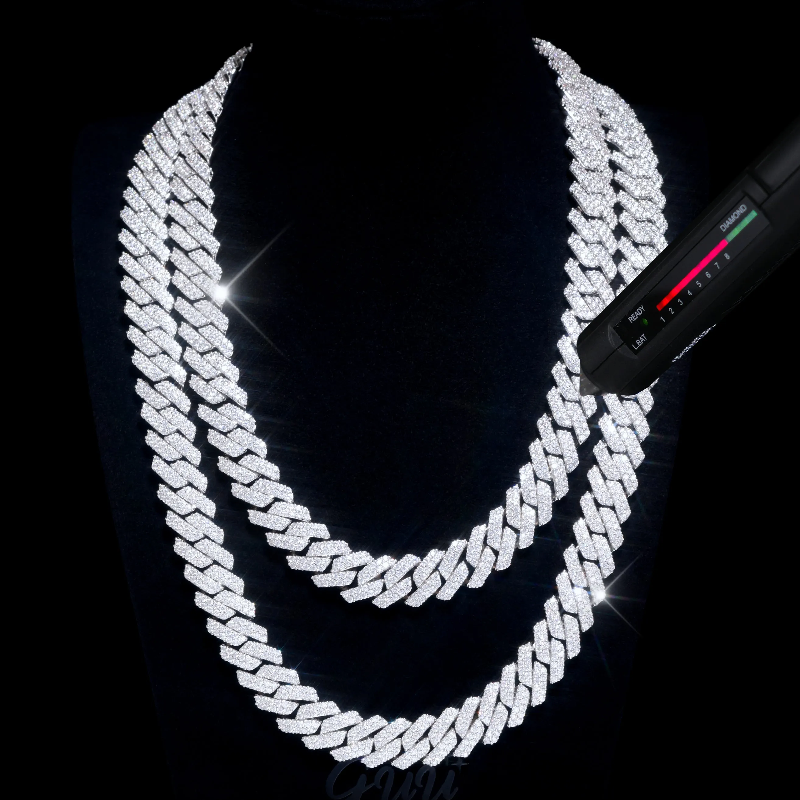 VVS Moissanite 14MM Prong Cuban Link Chain sold by The GUU Shop