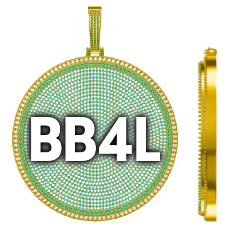 CUSTOM LETTER NECKLACE 3D BIG DISC sold by The GUU Shop