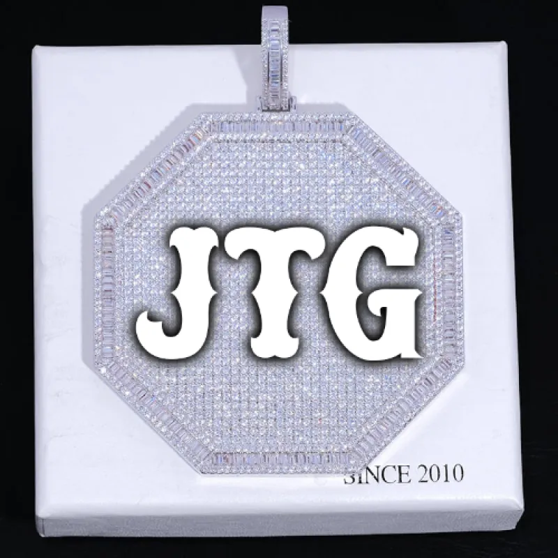 CUSTOM LETTER NECKLACE 3D BIG OCTAGON sold by The GUU Shop